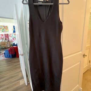 Bebe Black Textured Midi Dress